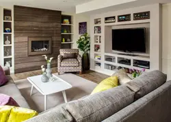 Идеи для стены с телевизором в гостиной фото