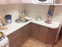 Kitchen set with corner sink for a small kitchen photo