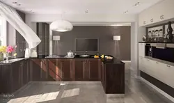 Kitchen Interior With Brown Floor Photo