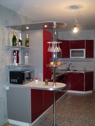 Sets for a small kitchen with bar counters photo