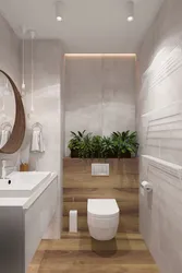 Toilet and bathroom in the same style, separate design with tiles