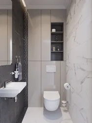 Toilet And Bathroom In The Same Style, Separate Design With Tiles
