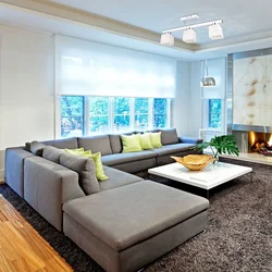 Living room in a large house in a modern style photo