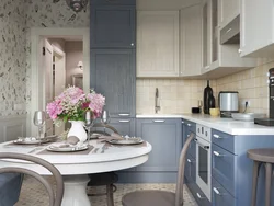 Small kitchen design in gray tones