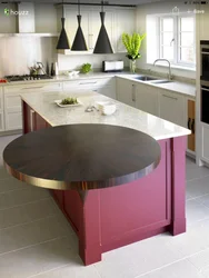 Kitchen design with table top