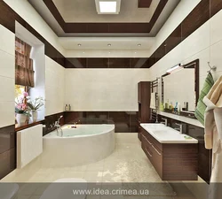 Bathroom design white brown