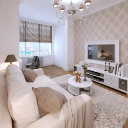 Интерьеры гостиной в современном стиле в квартире с обоями