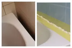 Fill the gap between the bathroom wall photo