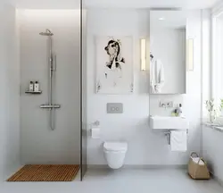 Інтэр'ер ваннага пакоя з душам і туалетам