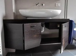 Дизайн раковины в ванной комнате с тумбой