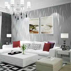 Stylish wallpaper design in the living room