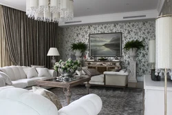 Stylish wallpaper design in the living room