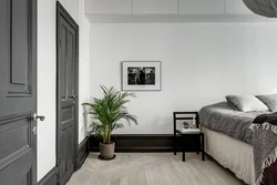 Apartment design gray floor and gray doors
