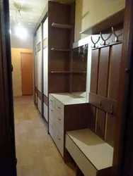 Wardrobes for a long hallway in an apartment photo