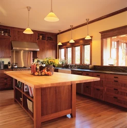 Kitchen room design from wood