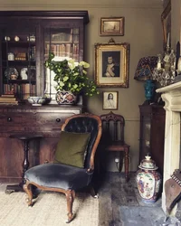 Living room interior old furniture