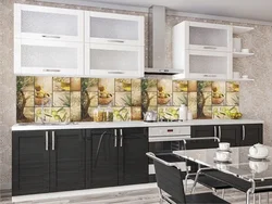 Kitchen apron made of MDF photo in the interior