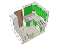 Kitchens in a ship design 6 sq.m.