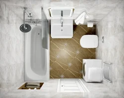Designs Of Combined Bathrooms 4 Sq M Photo With Washing Machine