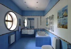 Теңіз дизайны ваннаға арналған плиткалар
