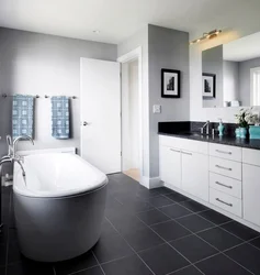 Black Gray White Bathroom Design