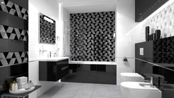 Black gray white bathroom design