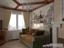 Дизайн гостиной в доме с печкой