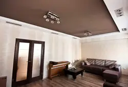 Фото матового натяжного потолка в зале фото в квартире