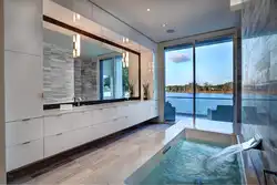 Bathroom design with panoramic window