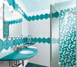 Bathroom design turquoise tiles