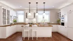 Kitchen Design With One Window And Island