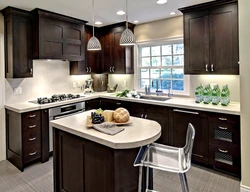 Kitchen design with one window and island