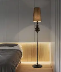 Падлогавыя свяцільні і таршэры ў інтэр'еры спальні