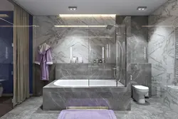 Bath design white marble with gray
