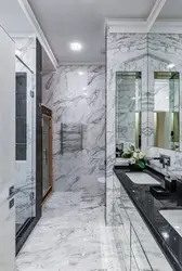 Bath design white marble with gray