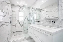 Bath design white marble with gray
