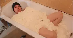Photo Of Men In Foam In Bathtub
