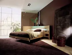 Дизайн спальни кровать в углу фото