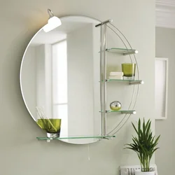 Bathroom mirror with shelf photo