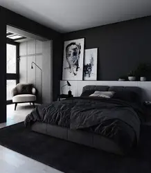 Bedroom photo black walls