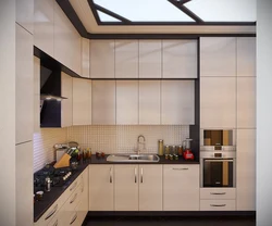 Трехуровневые кухни под потолок угловые фото дизайн