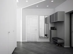 Gray doors in the hallway interior photo