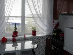 Curtains for a small kitchen in Khrushchev in a modern design