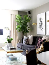 Large flower in the living room interior photo