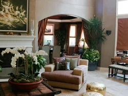 Large flower in the living room interior photo