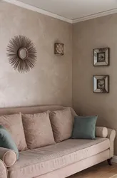 Modern design of walls in an apartment with plaster
