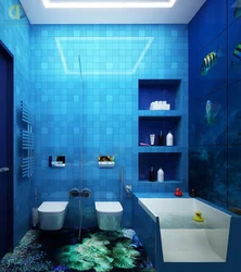 Фото ванны с синим полом