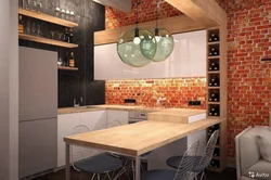 Loft style kitchens in apartments photo 9 sq.m.