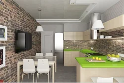 Loft style kitchens in apartments photo 9 sq.m.