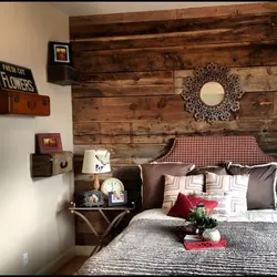 Wooden wall in the living room interior
